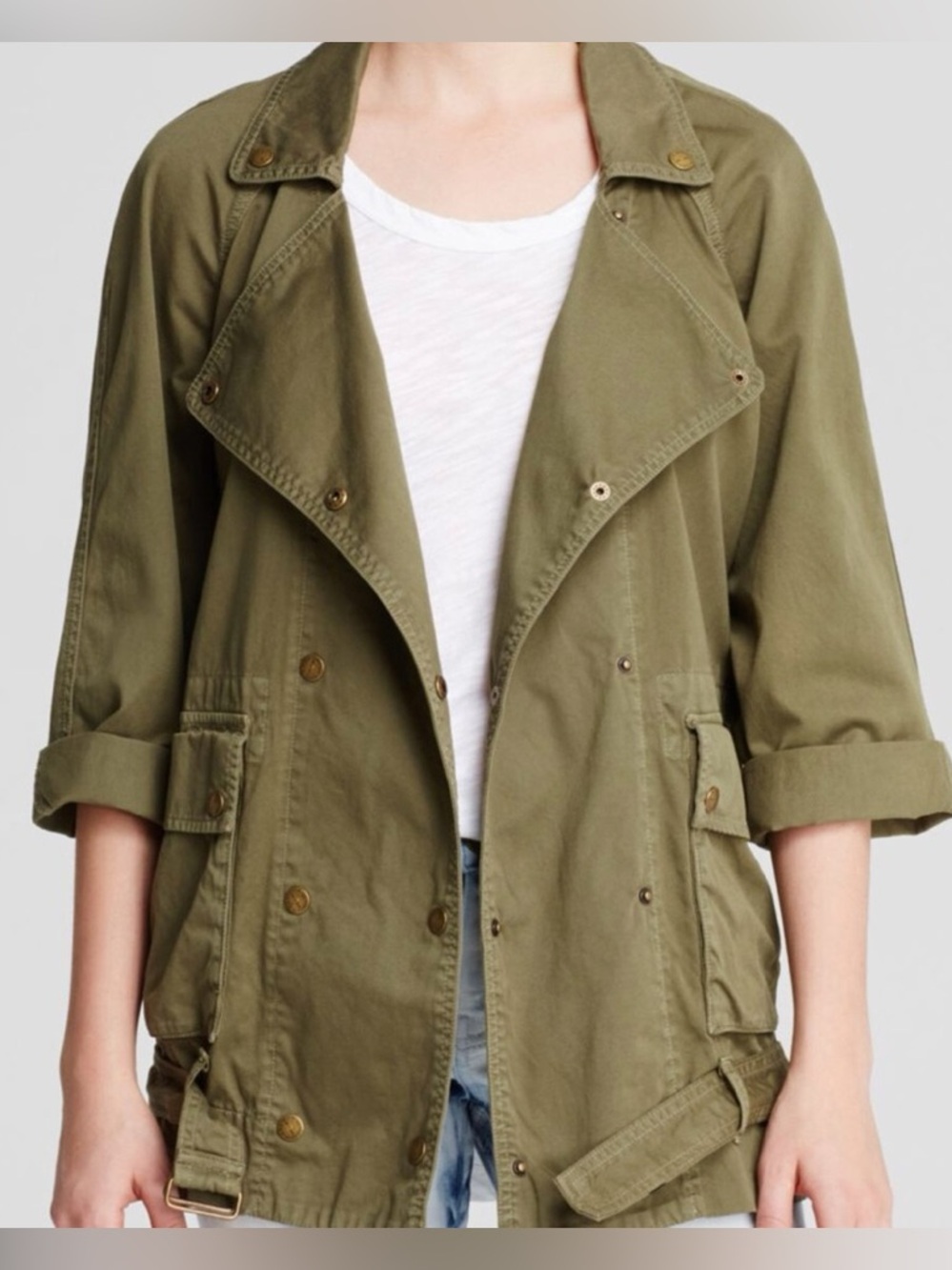 Current/Elliott The Infantry Jacket Army Green Olive Utility Size 0 Gorpcore